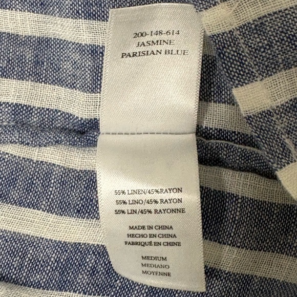 Rails Jasmin Mini Dress Parisan Blue Size Medium Long sleeve Blue white tiered - Picture 10 of 13